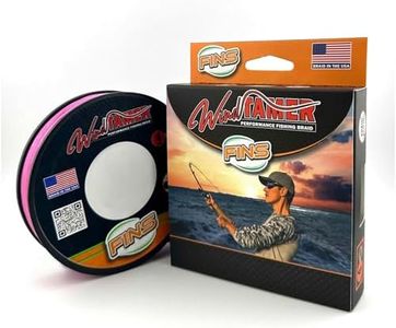 FINS Windtamer Braided Fishing Line - Versatile, Compact Braid for All Fisheries, Reduces Wind Knots and Rod Tip Wraps - High Performance 4-End Braid - Hi-Viz Pink - 4 Lb - 4000 Yds