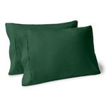 Bare Home Microfiber Pillow Cases - Standard/Queen Size Set of 2 - Cooling Pillowcases - Double Brushed - Forest Green Pillowcases 2 Pack - Easy Care (Standard Pillowcase Set of 2, Forest Green)