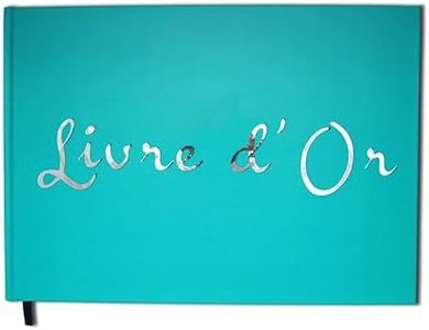 UTTSCHEID Livre d'or - Format A4 Paysage - Couverture Bleue Mate, Lettres chromées -100 Pages - Qualité Premium