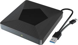 ｍthstec External Bluray Drive, 3D External Blu ray Drive DVD/BD Player, USB 3.0 and Type-C Portable Blu-ray Drive Slim CD DVD Optical Bluray for Windows XP/7/8/10/11/MacOS/MacBook/Desktop