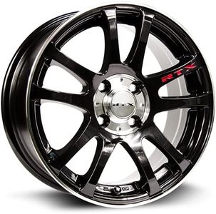RTX Twin Alloy Wheel Rim Size 15x6.5 Bolt Pattern 4x100 Offset 38 Center Bore 73.1 Black Machined Face Center Caps Included Lug Nuts NOT Included (Rim Priced Individually)