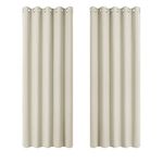 PONY DANCE Blackout Curtains for Living Room - Eyelet Thermal Insulated Curtains Super Soft Bedroom Drapes for Nursery/Children/Kids, 66 x 72 inches, Light Beige, 2 Panels