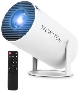 WEWATCH Truesmart Led Projector For Home 4K,1080P Support,Rotatable Design,5G Wi-Fi 6,Bt,Built-In Streaming Apps,6900L,Screen Mirroring,Auto&4D Keystone,720P Native 180° Portable Projector,White