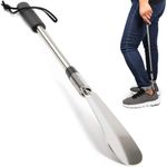 HASTHIP® Shoe Horn Long Handle,Metal Shoe Horn Adjustable Length Telescopic 16"-38",Portable Long Handled For Seniors Men Women Kids