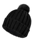 Zylioo XXL Fleece Lined Beanie Hat,Ladies Bobble Hats with Pompom，Extra Large Wooly Winter Hats,Big Women's Cable Knitted Cap for Ski