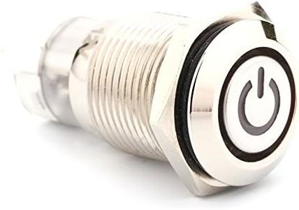 12V 3A Latching Push Button Switch, Keenso 1NO1NC SPDT ON/Off Toggle Switch Power Push Button with Red LED Ring Brass Plating Shell 16mm Car Switches