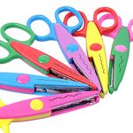 UCEC 6 Colorful Decorative Paper Edge Scissor Set, Kids Scissors, Scrapbooking Edger Scissors Art Creative Crafts Scissors Wave Edge Cutters Great for Teachers, Crafts, Kids Design