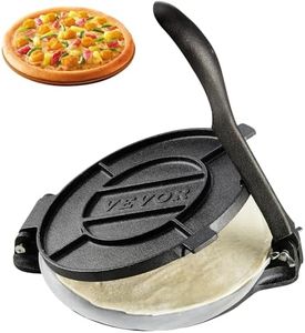 VEVOR Tortilla Press, 8 Inch Tortilla and Roti Maker, Cast Iron Heavy Duty Tortilladora Press, Pre-Seasoned Pataconera Maker with 100 Pcs Parchment Paper, Dough Maker for Flour Tortilla, Tawa, Silver