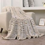 FY FIBER HOUSE Flannel Fleece Throw Microfiber Blanket with 3D Zebra Print,130x150cm,Brown