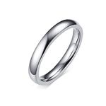 Epinki Stainless Steel Ring for Women, 3MM Silver Plain Band Polished Ring Promise Size T 1/2