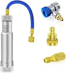 AC Oil Dye Injector Kit, A/C Oil and Dye Injector Backflow Prevent with R134a Adjustable Quick Coupler, R1234YF Quick Coupler, R410 Mini Split Adapter for R134A R22 R12 R1234YF Refrigerant System