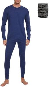 MERINNOVATION Merino Wool Base Layer Set for Men 100% Merino Wool Thermal Underwear Long Sleeve and Bottom
