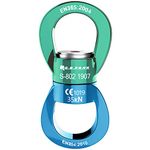 PROND Swing Swivel 35kN Safest Rotational Device, Swing Spinner, Carabiner Swivel, Climbing Rope Swivels for Children‚„s Web Tree Swing Setting, Aerial Dance, Hanging Hammock (Green Blue)