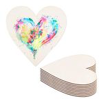 GORGECRAFT 10PCS 6 Inch Valentine Wood Heart Cutouts Wooden Heart Slices Embellishments Ornaments Pre-Printed Love Valentines Day Gifts Hanger Decor for Christmas, Wedding, Valentine, DIY Supplies