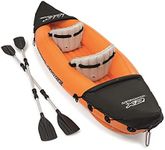 Bestway Inflatable Kayak, 2 Person Kayaks Boat Fishing Canoe Water Park Kayaking Equipment, Padded Board Seats and Aluminium Paddle Oars 3.21 x 0.88m Orange