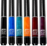 CUEBAR Pool Cue Sticks Set of 6, Pool Cues 18 19 20 21 Oz, 2-Piece House Bar Billiard Cue Sticks with Imitation Leather Grip, 58" Pool Table Sticks for Men Women - Black Blue Teal Orange Red Purple