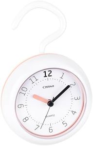OSTAR Waterproof Bathroom Shower Clock, Analog Quartz Clock Hanging Stand Dual Purpose, One AA Battery Operated 4.72 inch Round Size