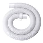 Washing Machine Outlet Pipe Corrugated Plastic Outlet/Drain/Extension Hose Suitable for All Fully/Semi Automatic Washing Machines Outlet - White (2 Meter)