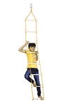 VIXERA Rope Ladder for Kids | Climbing Ladder for Kids | Wooden Ladder for Kids for Physical Activity | Indoor Outdoor Games for Kids (Yellow)