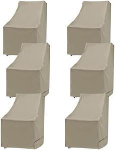Formosa Covers | Premium Tight Weave Patio Chair Furniture Cover with Adjustable Peel and Secure Fasteners | High Back Dining Chair | 27" W x 30" D x 42" H (Taupe) - 6 Pack
