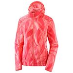 Salomon Polyester Women's Agile Wind Print Hoodie (Small, Red)