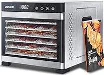 COSORI Food Dehydrator for Jerky, Large Drying Space with 6.48ft², 600W Dehydrated Dryer, 6 Stainless Steel Trays, 48H Timer, 165°F Temperature Control, for Herbs, Meat, Fruit, and Yogurt, Silver