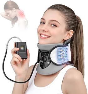 Sanivor Neck Traction Device - Adjustable Inflatable Neck Stretcher,Lightweight Neck Support Brace for Cervical Spine Decompression,Pain Relief Neck Decompression Tension Relief