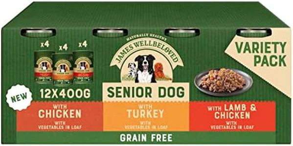 James Wellbeloved Senior Grain Free in Loaf 12 Cans, Hypoallergenic Wet Dog Food, Pack of 1 (12 x 400 g)