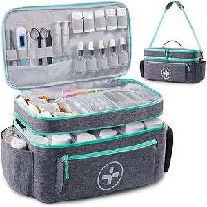 BAGSFY Travel Medicine Bag Organizer-Medicine Organizer Storage-Pill Bottle Organizer Storage-Medication Organizer for Home-Medicine Kit-Travel First Aid Kit Bags Empty-Travel Emergency Kit(Bag Only)
