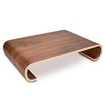 Navaris Wood Monitor Stand Riser - Computer Desk Organizer Desktop Dock Wooden Mount Display for PC TV Screen Notebook Laptop - Walnut