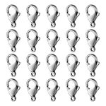 120PCS 9MM Lobster Clasps 304 Stainless Steel Lobster Claw Clasps Bulk for Jewelry Making DIY Necklace Bracelet