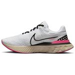 NIKE React Infinity Run Flyknit 3 Premium Men's Running Trainers Sneakers Shoes DH5392 (White/Pearl White/Hyper Pink/Black 101) UK8 (EU42.5)