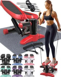 Nordic Lifting Mini Stepper & Stair Climber Machine - W/Resistance Bands Set - Portable Step Exerciser - Built in Monitor - Heavy Duty Max 330 Lbs - 1 Year Warranty by