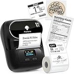 Phomemo M110 Bluetooth Thermal Label Printer, Upgraded Label Maker Machine for Phone and Windows/Mac(USB), Label Maker for Clothing, Jewellery, Retail, Address, Barcode, with 1 Label Roll