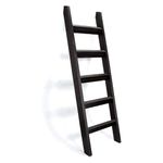 Hallops Blanket Ladder 5 ft. Premium Wood Rustic Decorative Quilt Ladder. Black Vintage Wooden Decor. Blankets Holder Rack (Black - Thick)