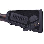 WAYNE'S DOG Leather Rifle Buttstock Cheek Rest with Sling Barrel Mount, No Drill Straps Mount (Black(.22LR .22MAG .17HMR), Lefty without Barrel Mount)