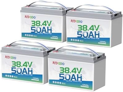 Redodo 4 Pack 36V 50Ah Lithium LiFePO4 Battery with Low-Temp Protection, 50A BMS, 1920Wh, 10 Years Lifespan, Deep Cycle Group 31 Lithium Battery for 36V Trolling Motor, Yacht, Marine, Boat, Golf Cart