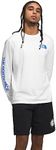 THE NORTH FACE Men's TNF Sleeve Hit Long Sleeve T-Shirt, TNF White/Optic Blue, Medium