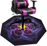 HiiARug Chair Mat for Hardwood Floor Anti-Slip Floor Protector Octagon Gaming Computer Chair Mat for Home Office Gaming Room(47"x47", Star)