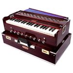 Bina Latest Original Bina 17Dx Pro-Grade Indian Portable 9-Stopper Teak Harmonium W Coupler + Bag