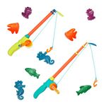 B. Toys – Fishing Play Set for Kids – Magnetic Fishing Game – 2 Fishing Rods & 8 Sea Animals – Color-Changing Toys for Bath, Pool – 3 Years + – Little Fisher's Kit