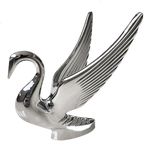 Heavy-Duty Chromed Swan Hood Ornament, Cast Metal