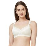 SOIE Women's Full Coverage Padded Non-Wired Bra (White, 34B)