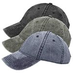 Lightbird 3PCS Baseball Caps & Cute Embroidery Patches Bundle, Make Your Different Dad Hats, Low Prolife, Washed Cotton (black/dark green/gray+3 iron on patches)