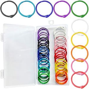 Keychains or Key Rings, 1 1/5" Loose Leaf Binder Rings for Key Chains, Open Card Rings, Clip Rings for Book Rings, School, Home or Office (50Pack)