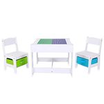 Baby Vivo Set Children's Activity Table with 2 Chairs Furniture Set Boys and Girls made of Wood - Moritz