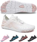 SIOSNETA Hike Barefoot Shoes for Women Men, Breathable Non-Slip Athletic Footwear, Wide Toe Water Shoes for Hiking, Non-Slip Neuropathy Shoes for Women Men, Grounded Comfort wear White
