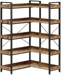 Rolanstar Bookshelf 5 Tier with 4 H