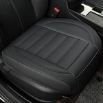 Vankerful 1 Pack Leather Front Car Seat Covers,Bottom Seat Covers for Cars,Driver Car Seat Cushion Cover,Luxury Seat Protectors,Waterproof,Anti-Slip,Full Wrap,for Most Vehicles,Sedan,Truck,SUV(Black)