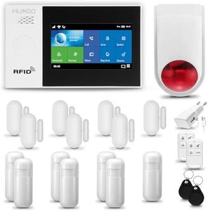 HUXGO® HXA007 Alarma casa con Sirena Exterior WiFi + gsm | Kit Alarma casa inalámbrico con 7X sensores PIR de Movimiento, 7X sensores de Puerta/Ventana | Aplicación Tuya con Aviso al móvil